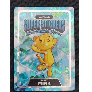 VeeFriends Super Stickers Spectacular Series Mint Mink 01/55 Gold On Diamond